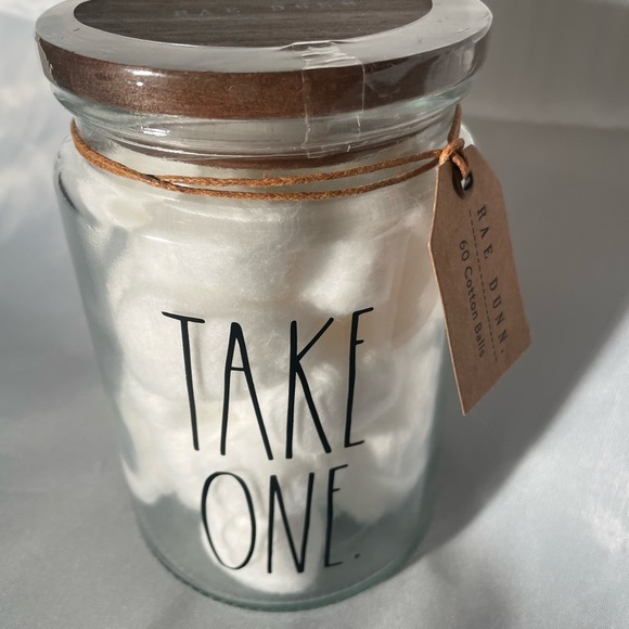 Rae Dunn Cotton Balls & Cotton Swabs Glass Storage Jars - Picture 2 of 7
